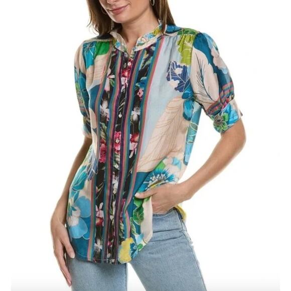 Johnny Was Jenn Jolene Silk Blouse - Picture 1 of 6